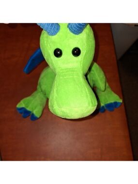 Dragon Plush Toy Green Blue 17 Inches
